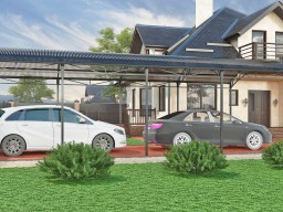 Арочный навес из поликарбоната 4х10 м для 2 авто