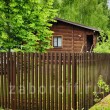 Забор из металлического штакетника коричневый (RAL 8017)