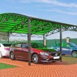 Навес арочный из поликарбоната для 2 авто 6х10 м с установкой