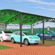 Навес арочный из поликарбоната для 2 авто 6х10 м с установкой