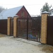 Распашные ворота из евроштакетника в раме