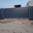 Откатные ворота из евроштакетника с обшивкой Шахматка механические на в/с