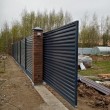 Откатные ворота из профнастила горизонтальная обшивка автоматические на ж/б